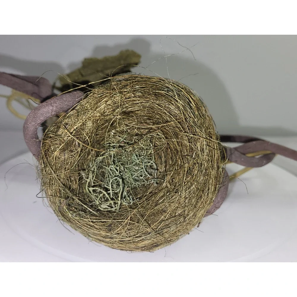 Artificial Bird Nest Decorative Branch Arrangement Green Rustic Woodland Decor